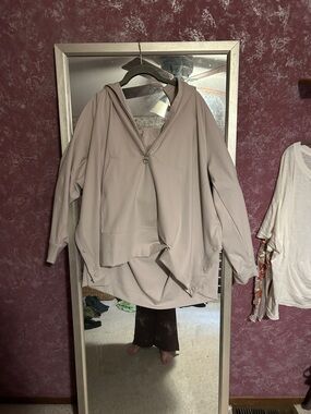 Athleta Oversized Hooded Pullover - Light Taupe